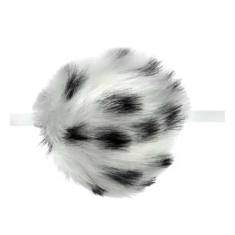 White Spot Faux Fur Pom Pom 11cm Free Delivery
