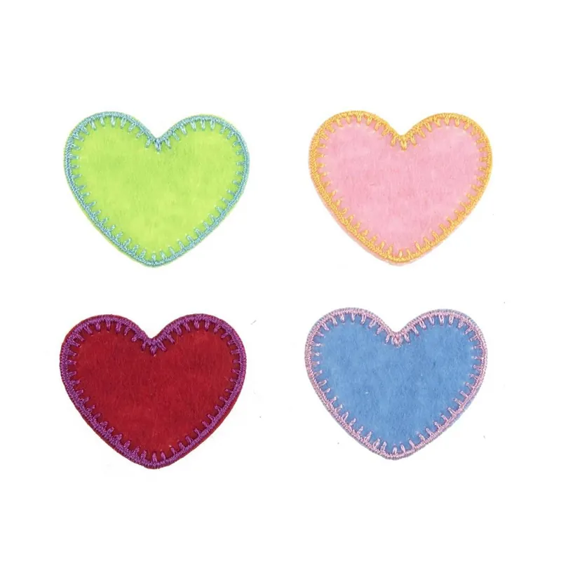 Direct From Factory Trimits Colourful Heart Iron-On Patches 4 Pack