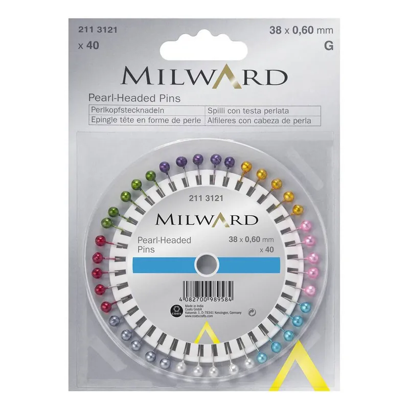 Must Have Milward Pearl Headed Pins 38mm 40 Pack