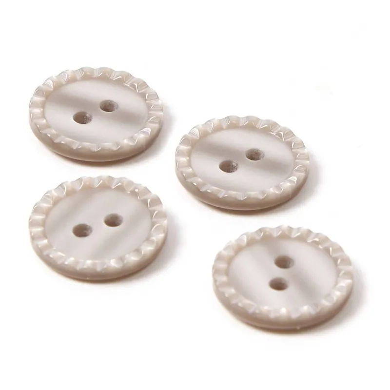 Best Price Hemline Brown Basic Fancy Edge Button 4 Pack