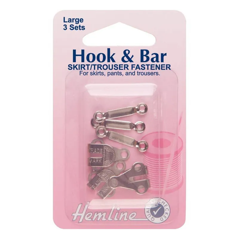 Hemline Hook and Bar Trouser Fasteners 3 Pack Factory Price