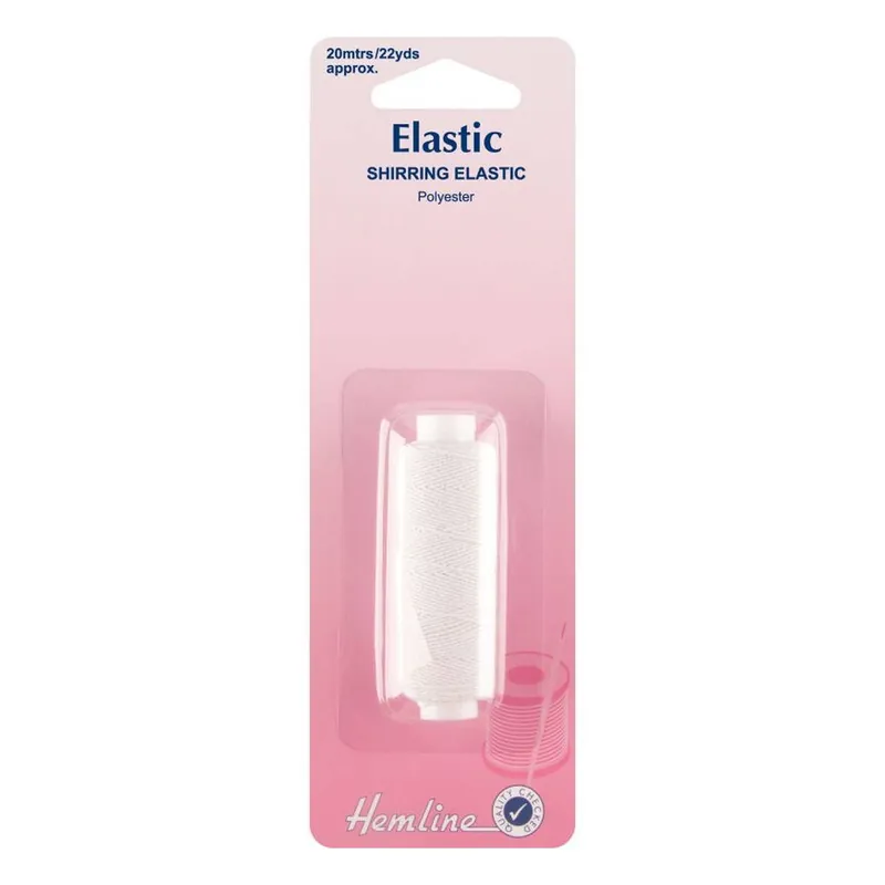 Holiday Sale Hemline White Shirring Elastic 20m