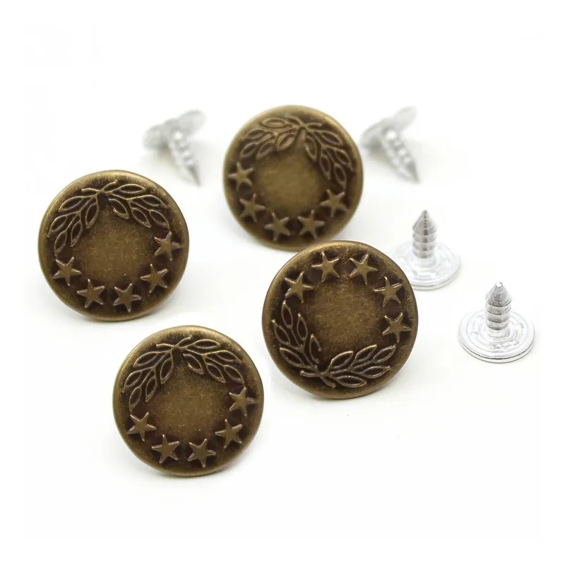 Hemline Bronze Basic Jeans Button 3 Pack One Day Deal