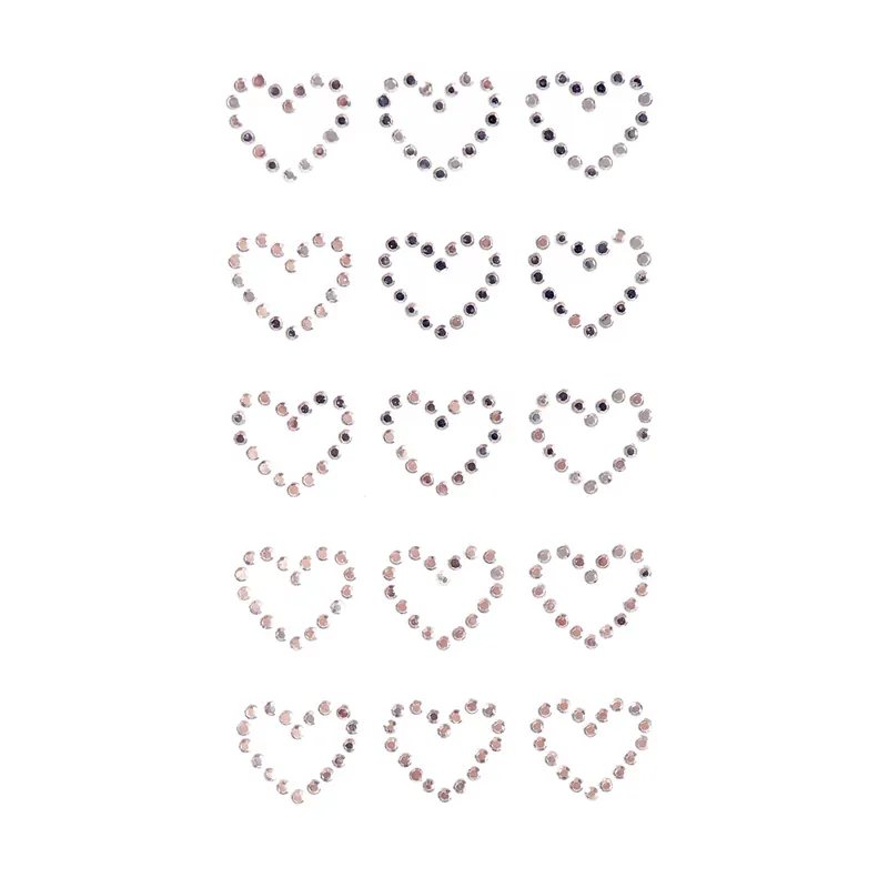 Heart Iron-On Gems 15 Pack Bargain