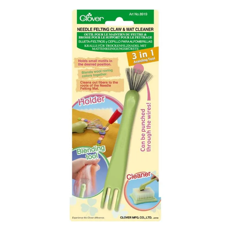 Professional Grade Clover Needle Felting Claw and Mat Cleaner 3 in 1