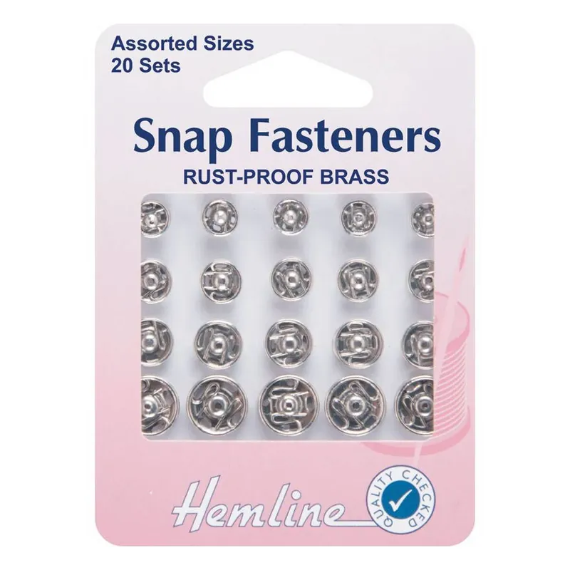 Hemline Assorted Silver Snap Fasteners 20 Pack Editor’s Pick