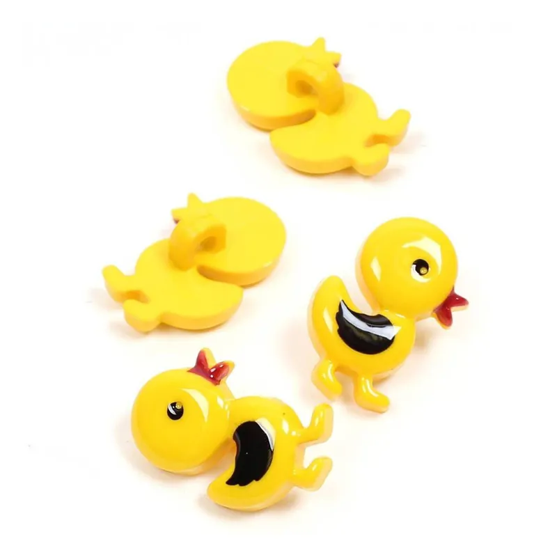 Fan Favorite Hemline Yellow Novelty Duck Button 4 Pack