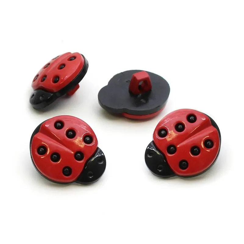 Hemline Ladybird Buttons 4 Pack Special Offer