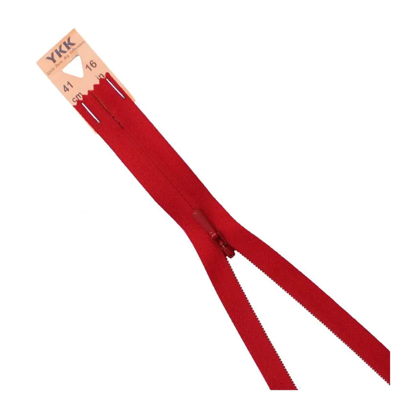 YKK Red Concealed Zip 41cm Warranty Included