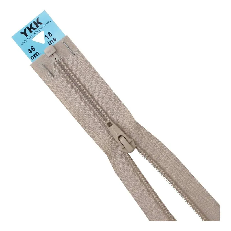 YKK Dark Beige Nylon Open End Zip 46cm Deal