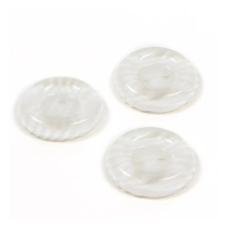 Hemline White Novelty Patterned Button3 Pack Special Discount