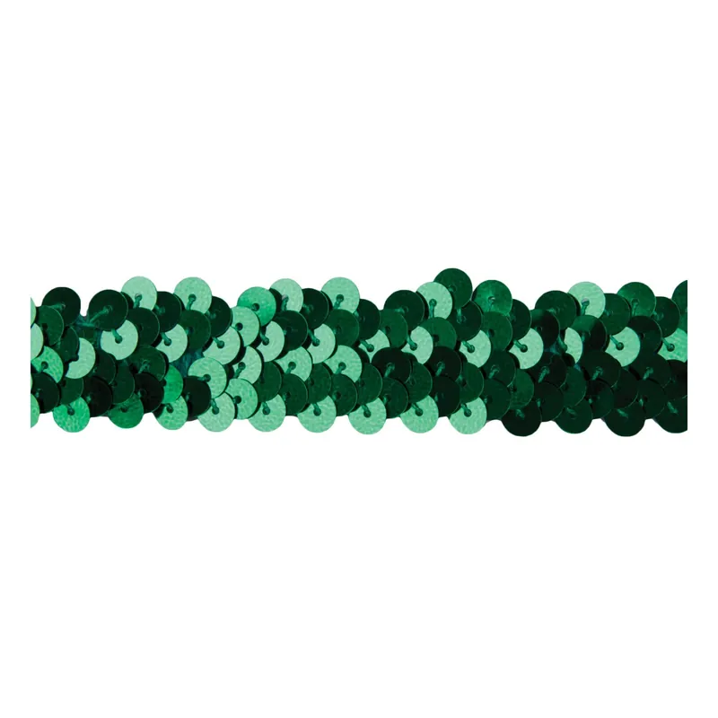 No Minimum Order Emerald 20mm Sequin Stretch Trim by the Metre