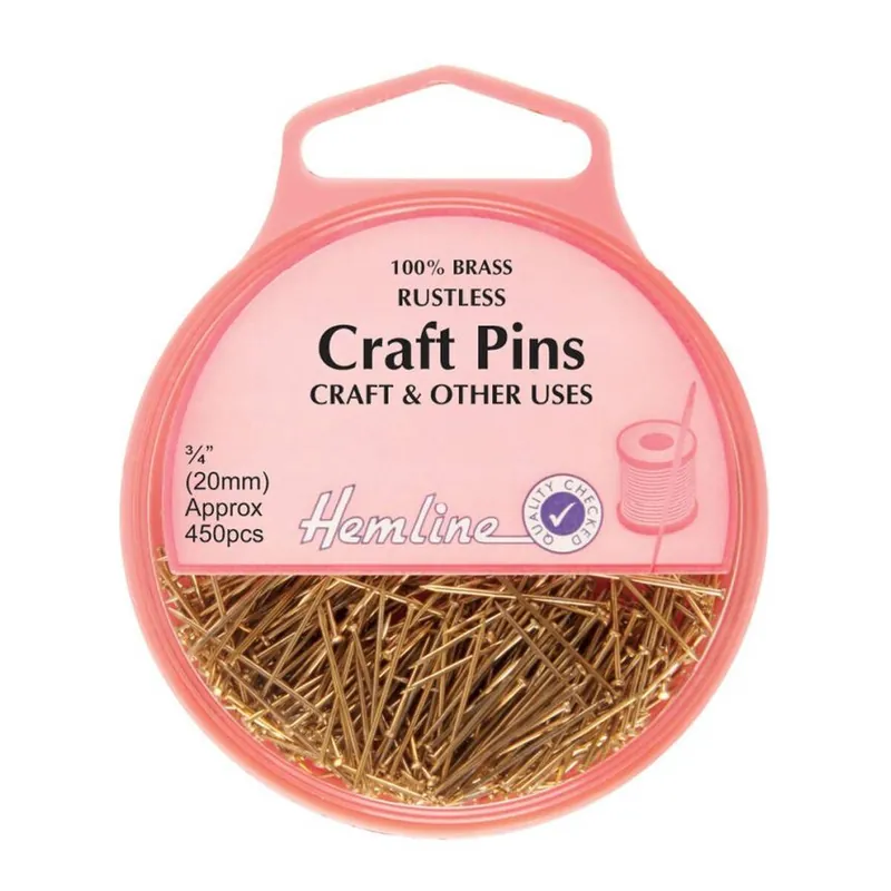 Secure Checkout Hemline Brass Craft Pins 450 Pack