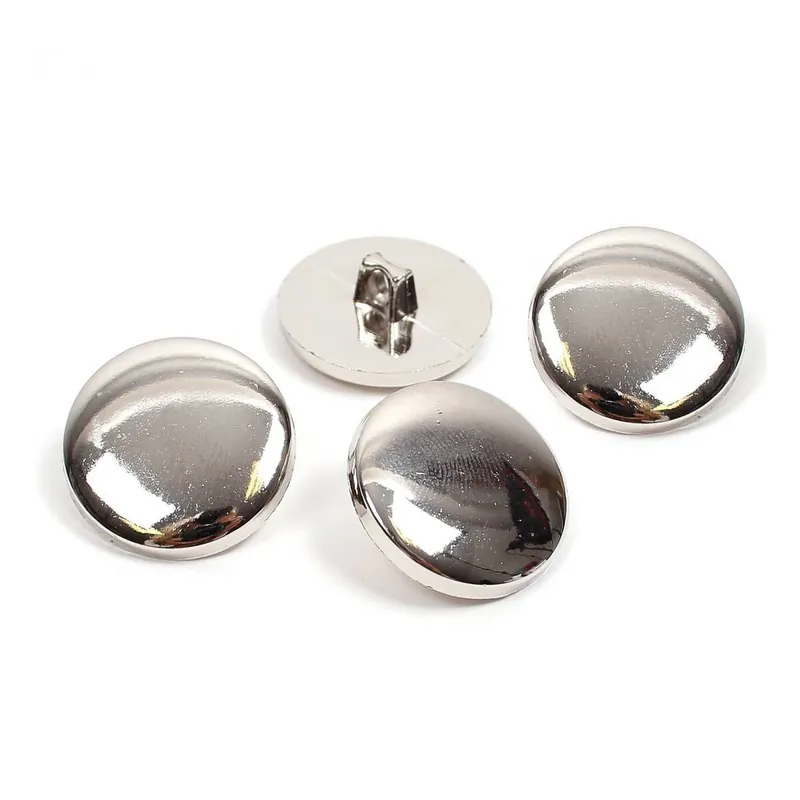 Professional Grade Hemline Silver Metal Blazer Button 4 Pack