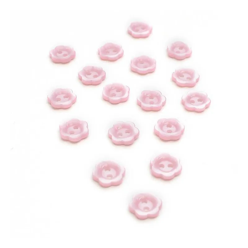 Free Shipping Hemline Pink Basic Flower Button 17 Pack