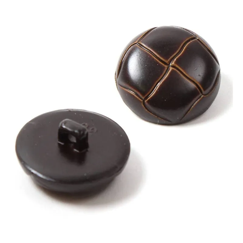 Hemline Brown Novelty Faux Leather Button 2 Pack Seasonal Sale