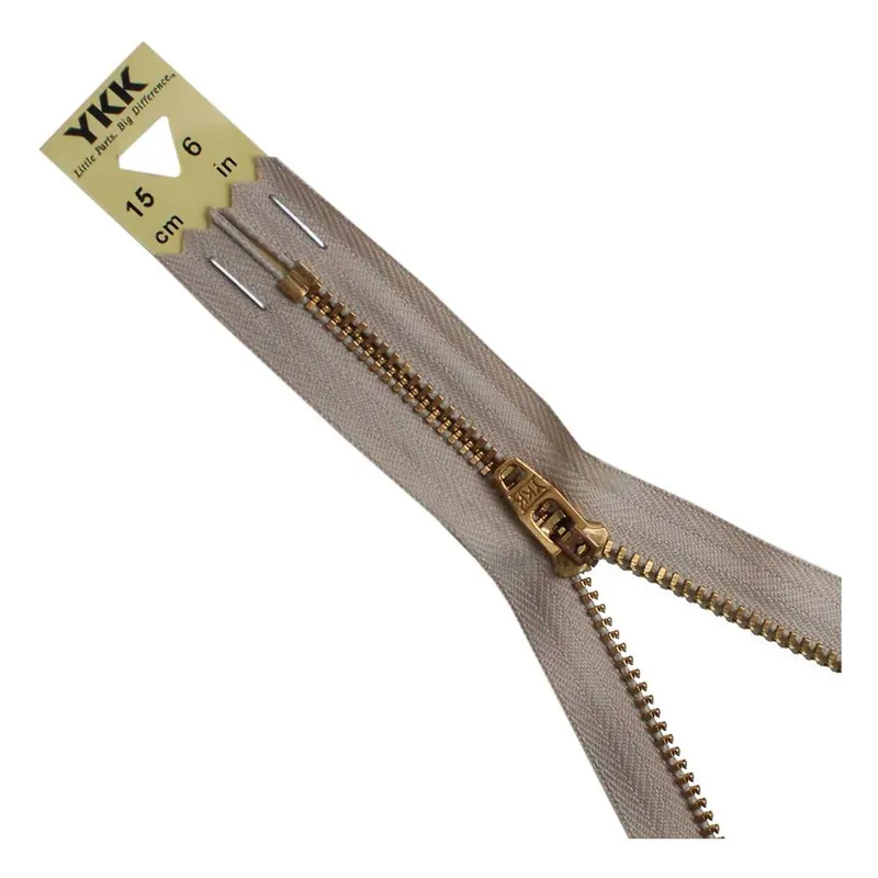 YKK Dark Beige Brass Jeans Zip 15cm Fan Favorite