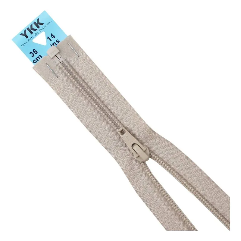 Special Discount YKK Dark Beige Nylon Open End Zip 36cm