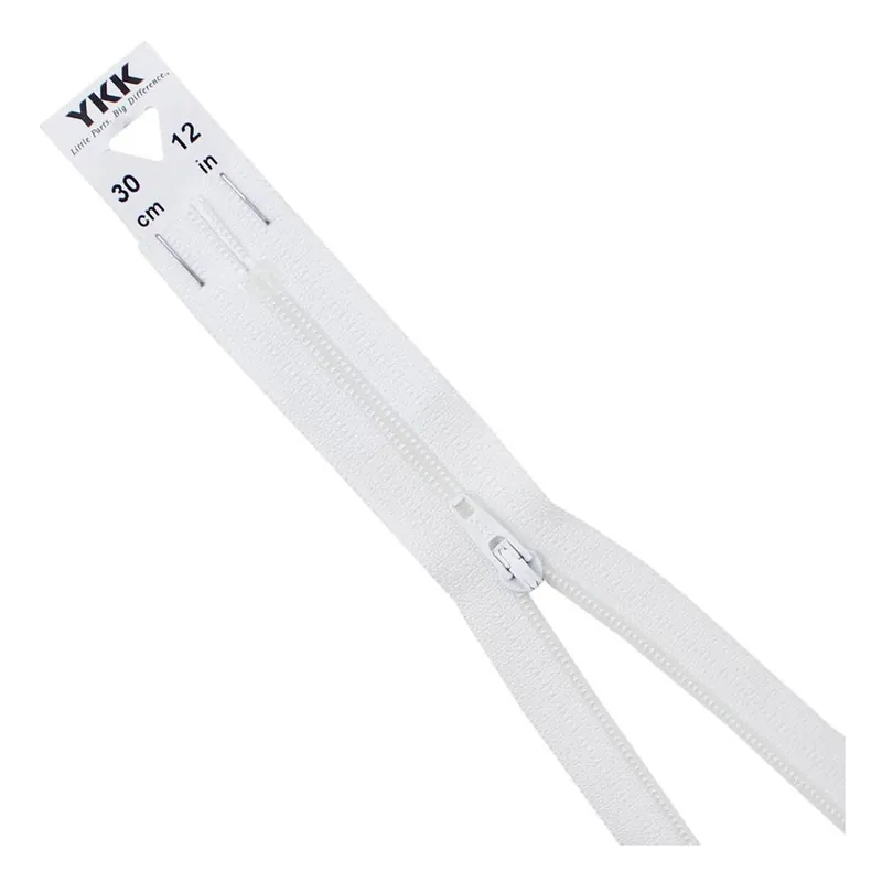 YKK White Dress and Skirt Zip 30cm Express Delivery