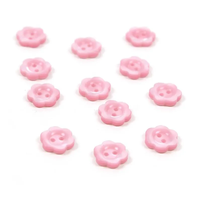 Hemline Pink Basic Flower Button 12 Pack Buy Direct