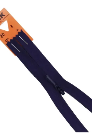 YKK Dark Purple Concealed Zip 20cm No Minimum Order