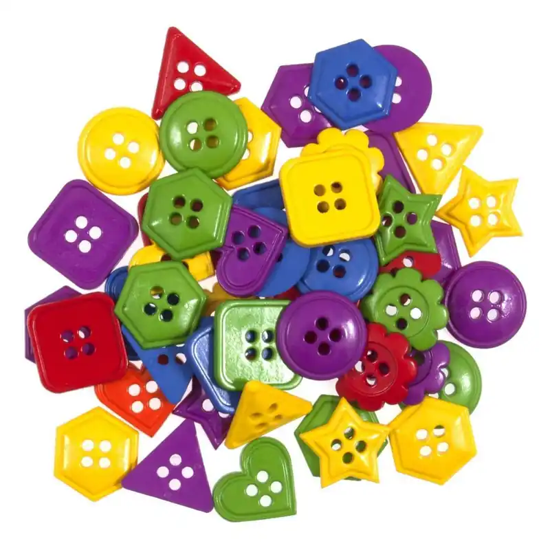 Trimits Primary Colour Geometry Buttons 20g Free Returns