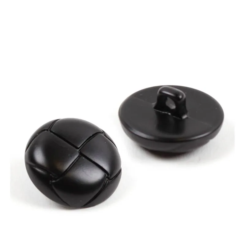 Hemline Black Novelty Faux Leather Button 2 Pack Express Delivery