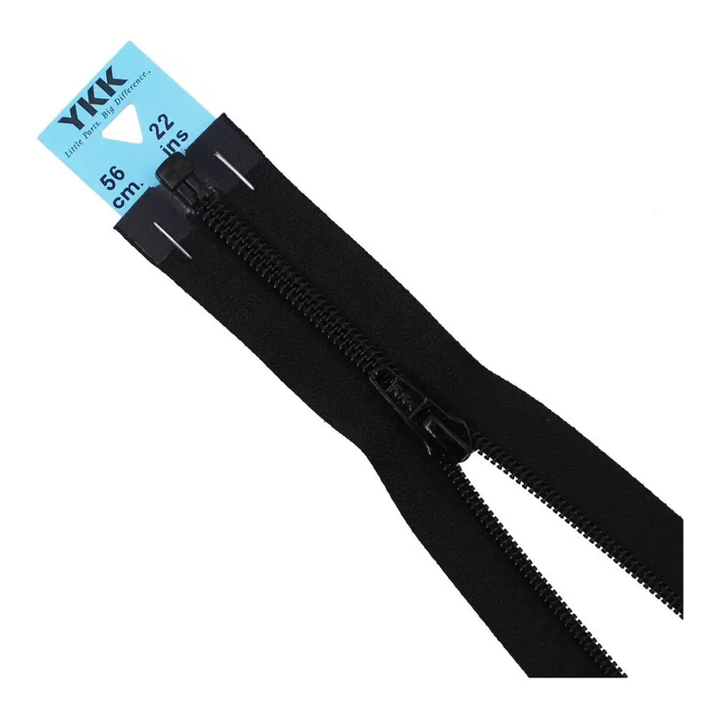 YKK Black Nylon Open End Zip 56cm No Minimum Order