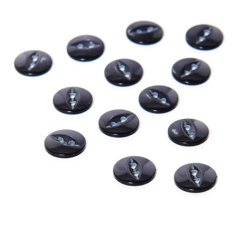 Hemline Blue Basic Fish Eye Button 13 Pack Budget