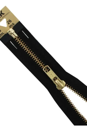 YKK Medium Weight Brass Elements Zip 66cm Black Order Now