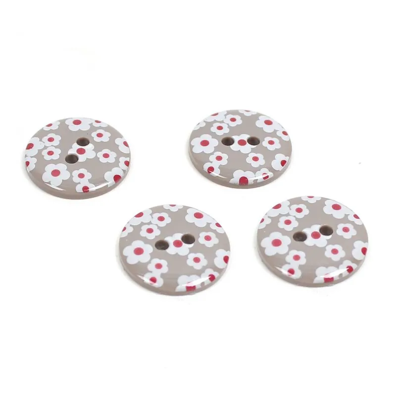 Hemline Grey Novelty Patterned Button 4 Pack Money Back Guarantee