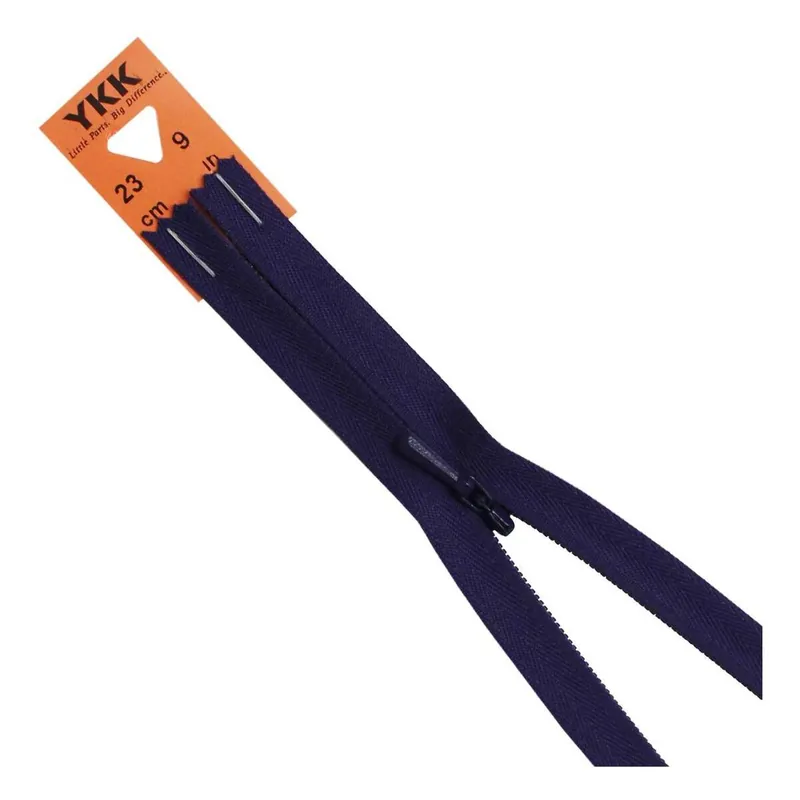 YKK Dark Purple Concealed Zip 23cm Crafted