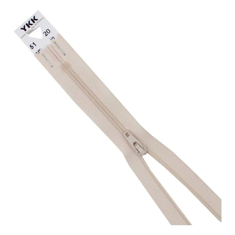 YKK Light Beige Dress and Skirt Zip 51cm Luxury