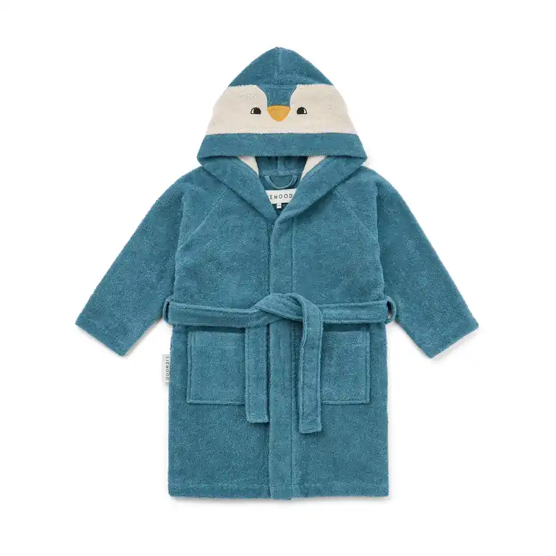 Top Rated Lily bathrobe, Penguin oceanview mix, 1-2 years