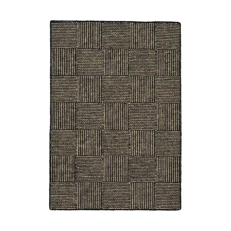 Big Sale Linie Design Chess rug, Black, 140x200 cm