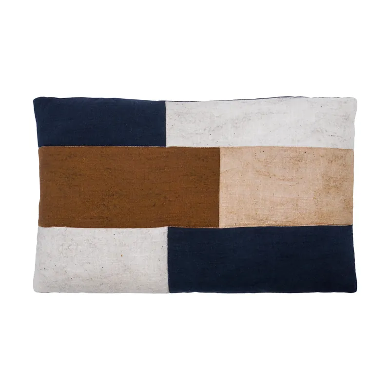Patch cushion cover 30x50 cm, Black-sand-brown Worldwide Shipping