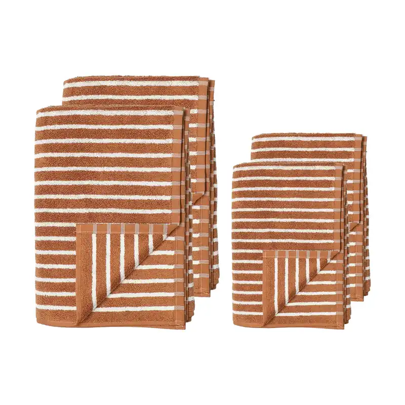 Price Cut Drift towel set 4 pieces - Brown-white