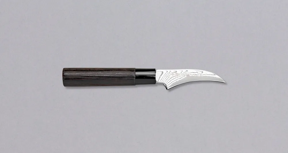 Authentic Tojiro Bird's Beak Paring Black Damascus 70mm (2.8")