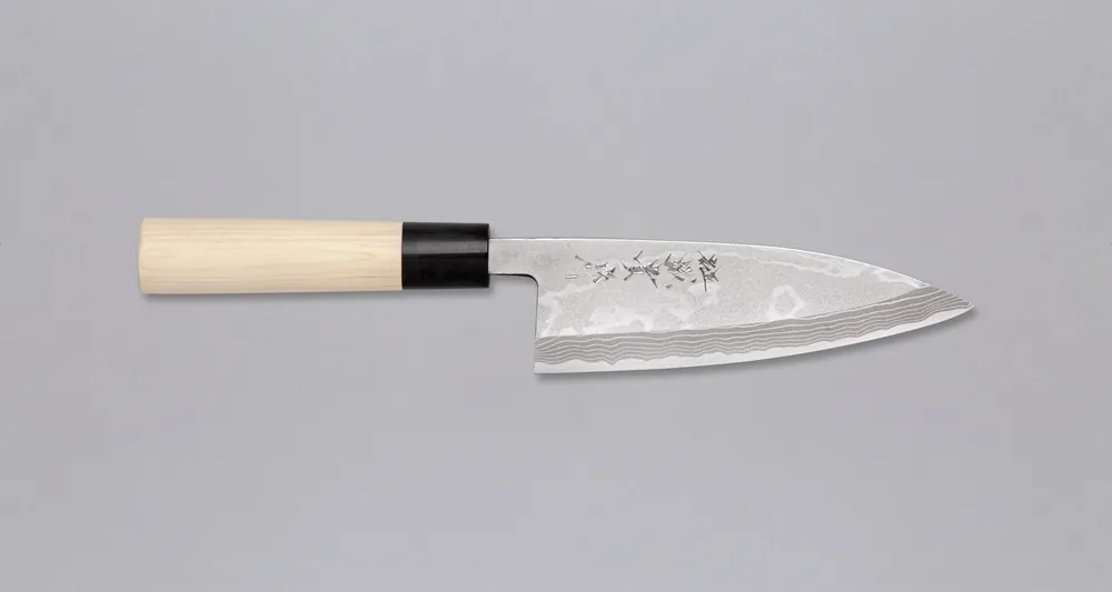 Tanaka Deba Damascus 165mm (6.5") Hot Picks
