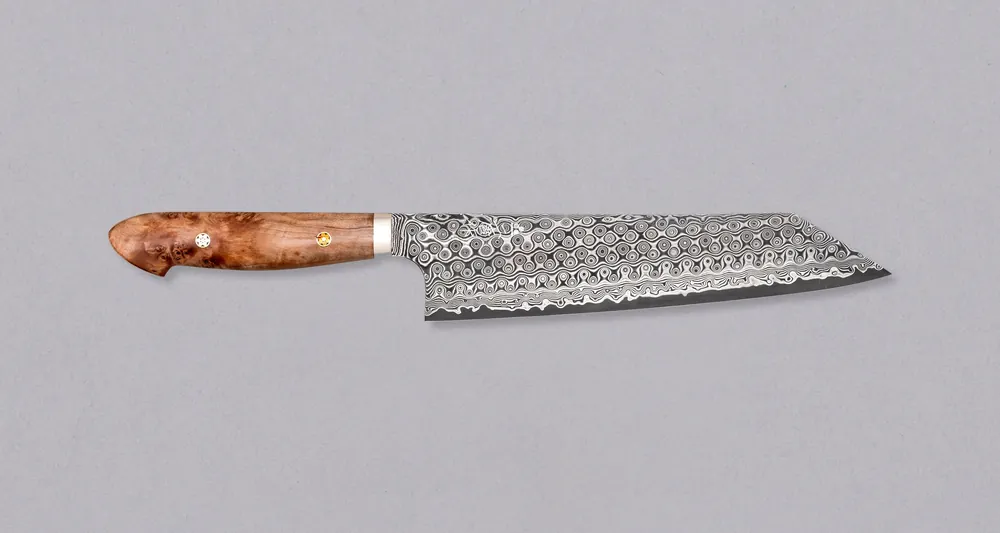 Seasonal Sale Nigara Kiritsuke Gyuto SG2 Damascus Maplewood 240mm (9.4")