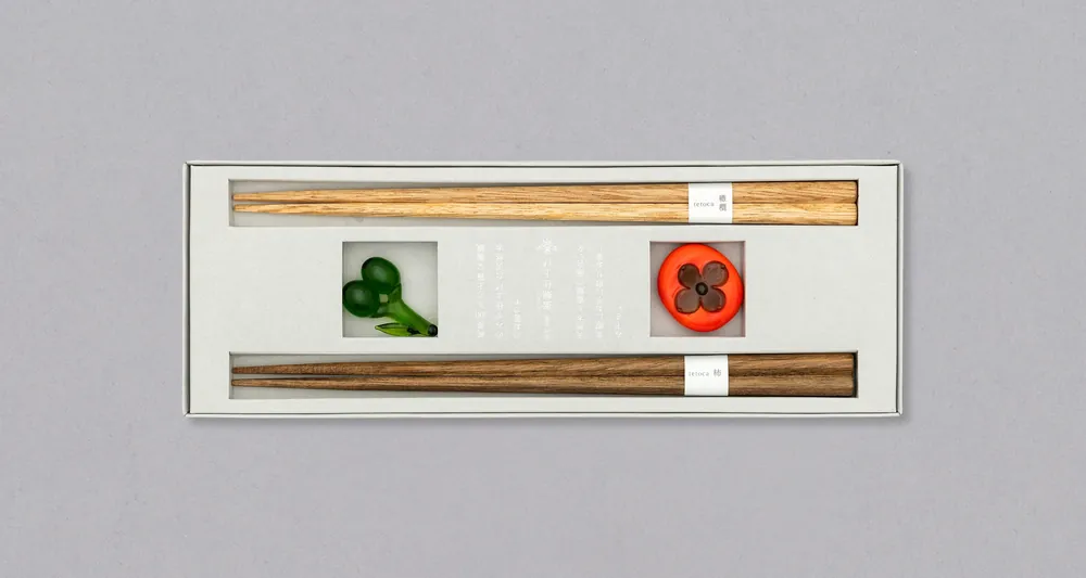 Sale Tetoca Persimmon and Olive Wood Chopstick Gift Set