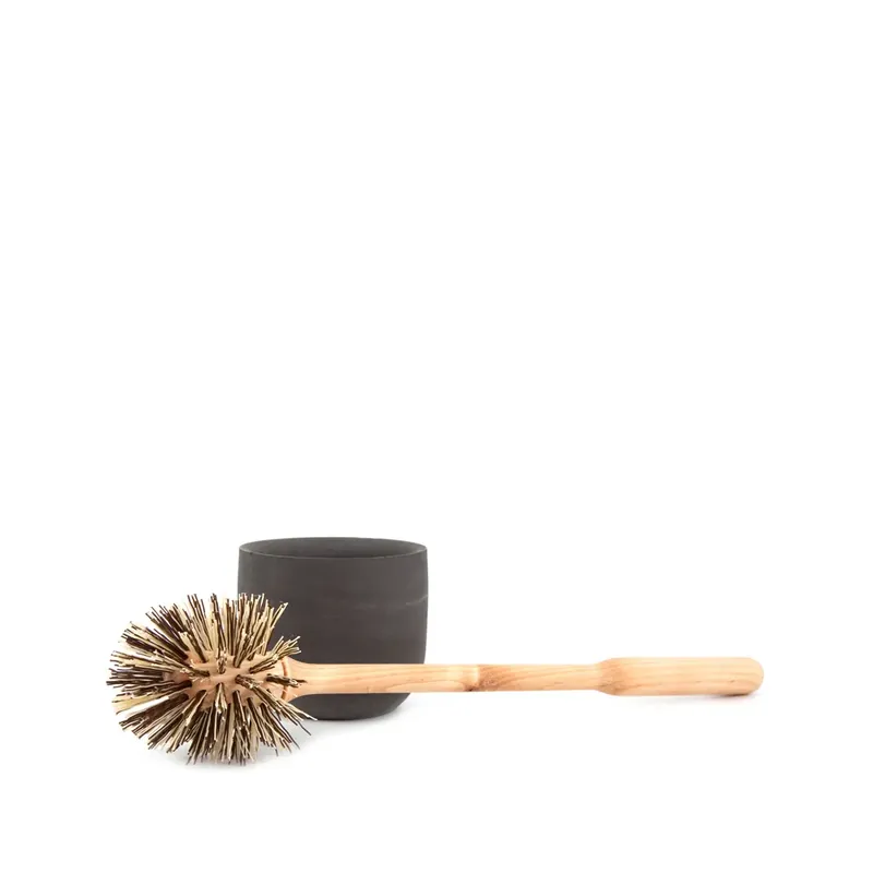 Iris toilet brush, Oiled birch, dark grey concrete cup Holiday Sale