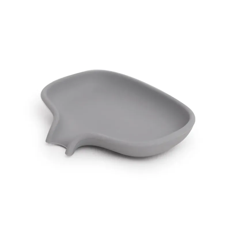 Soap dish with drainage spout silicone, white Bulk Order