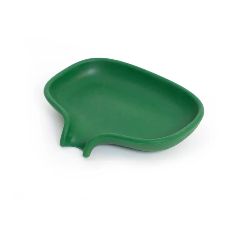 Special Discount Soap dish with drainage spout silicone, white