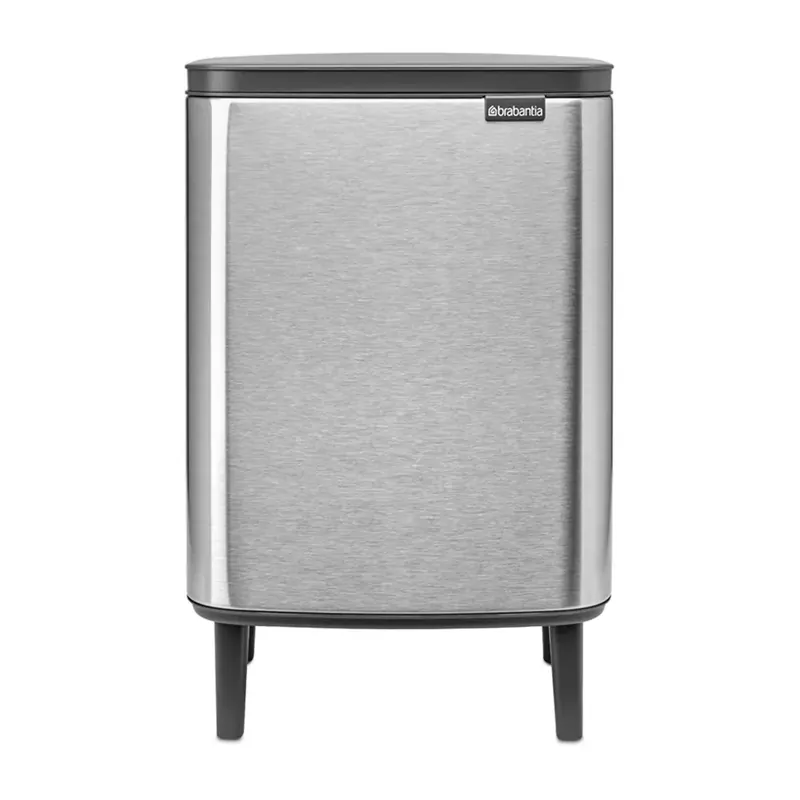 Popular Bo waste bin high 12 L, Brushed steel - matte