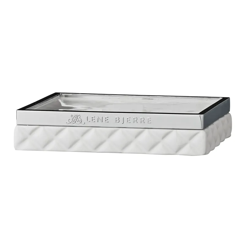 Flash Sale Portia soap dish, white-silver