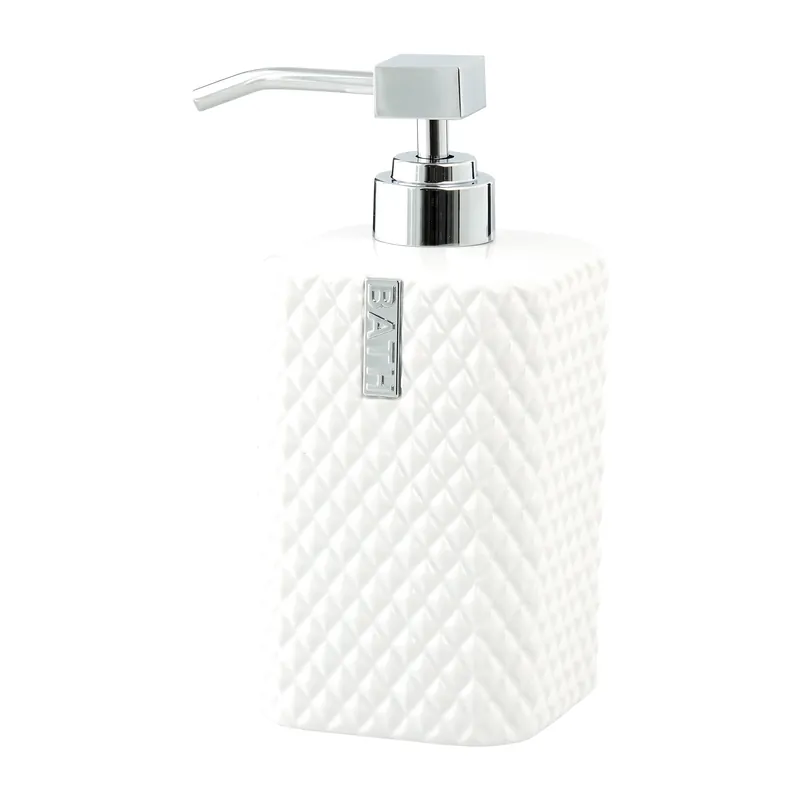 Marion soap dispenser 17.5 cm, White-silver Seasonal Sale
