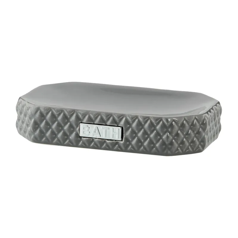 Exclusive Marion soap holder 13.5x9 cm, Monument grey-silver