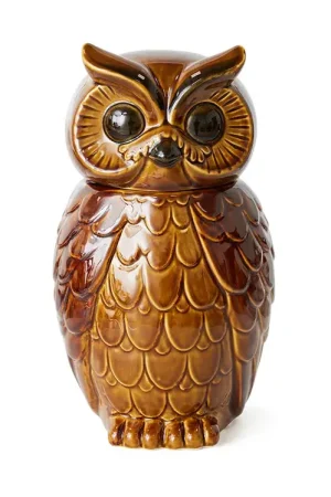 Ceramic owl storage jar, Roasted Holiday Sale