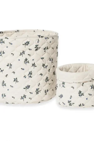 Blueberry Satin quilted basket 2 pieces, 20xØ20 cm + 30xØ30 cm Must Have